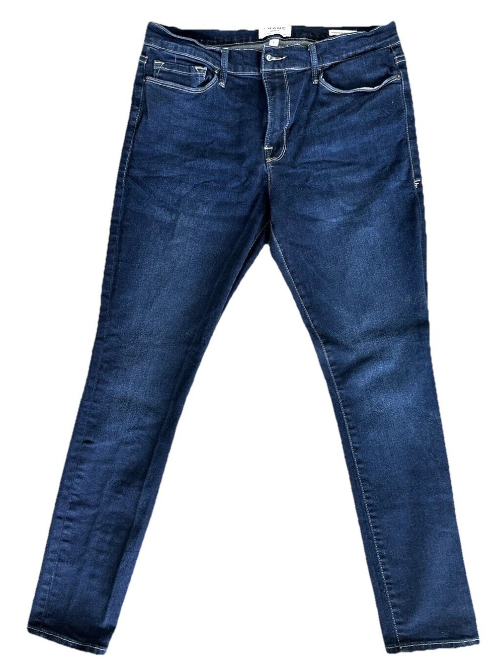 FRAME Le Skinny de Jeanne Crop Jeans Women 31 Dark Wash Stretch Mid Rise Ankle